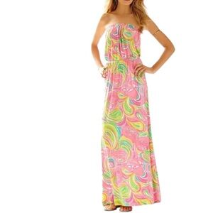Lilly Pulitzer Strapless Maxi Dress size Small
